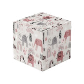 Muster mit niedlichen Elefanten und Giraffen Würfel (Rückseite Schrägansicht)