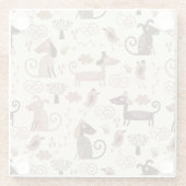 Muster mit niedlichen Hunden Glasuntersetzer (Rückseite)