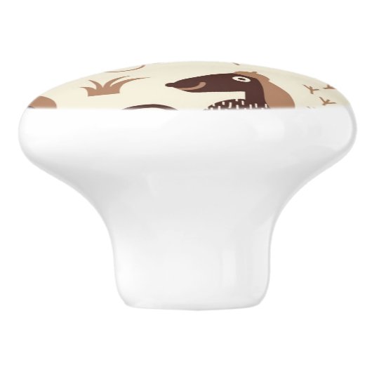 Muster mit niedlichen Hunden Keramikknauf (Seitenansicht)