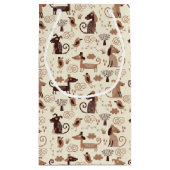 Muster mit niedlichen Hunden Kleine Geschenktüte (Rückseite)