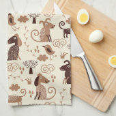 Muster mit niedlichen Hunden Küchentuch (Viertel Falte)