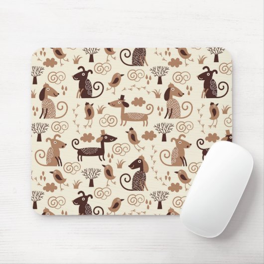 Muster mit niedlichen Hunden Mousepad (Mit Mouse)