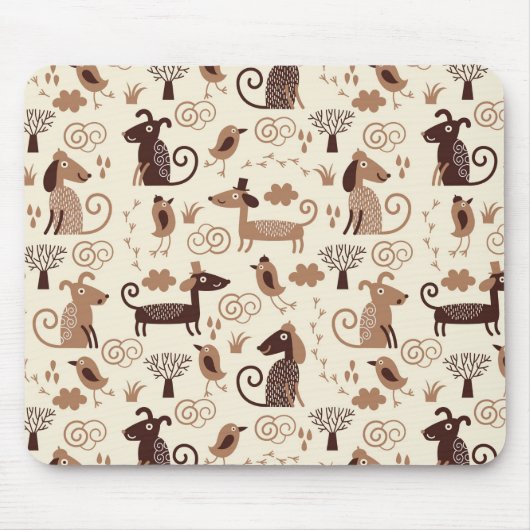 Muster mit niedlichen Hunden Mousepad (Vorne)