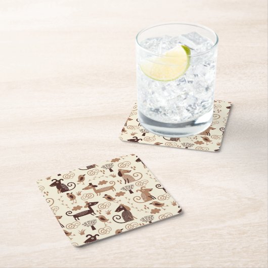 Muster mit niedlichen Hunden Rechteckiger Pappuntersetzer (Vor Ort)