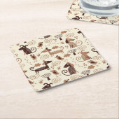 Muster mit niedlichen Hunden Rechteckiger Pappuntersetzer (angewinkelt)