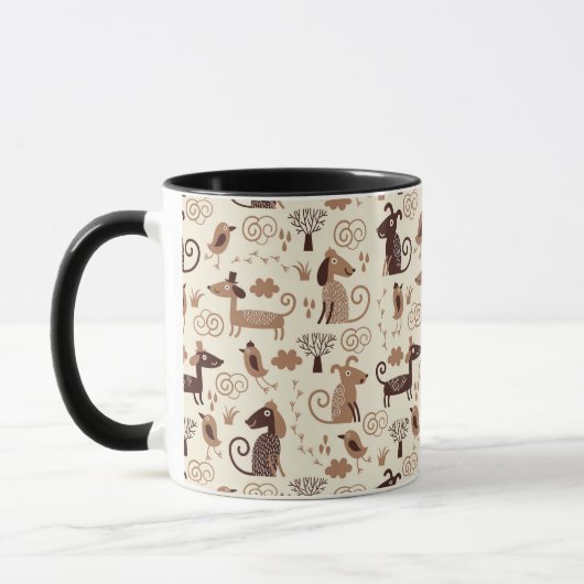 Muster mit niedlichen Hunden Tasse (Links)