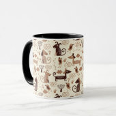 Muster mit niedlichen Hunden Tasse (Vorderseite Links)