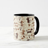 Muster mit niedlichen Hunden Tasse (VorderseiteRechts)