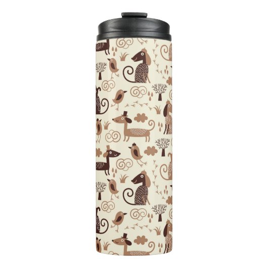 Muster mit niedlichen Hunden Thermosbecher (Vorderseite)