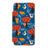 Muster mit niedlichen Katzen und Vögeln Incipio iPhone Geldbeutel-Hülle (Folio Vorderseite)