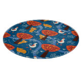 Muster mit niedlichen Katzen und Vögeln Schneidebrett (Ecke)