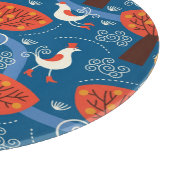 Muster mit niedlichen Katzen und Vögeln Schneidebrett (Ecke)