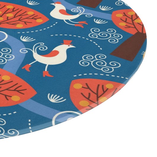 Muster mit niedlichen Katzen und Vögeln Schneidebrett (Ecke)