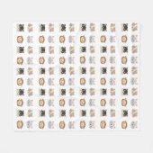 Muster mit Niedlichen Katzenköpfen Fleecedecke (Vorderseite (Horizontal))