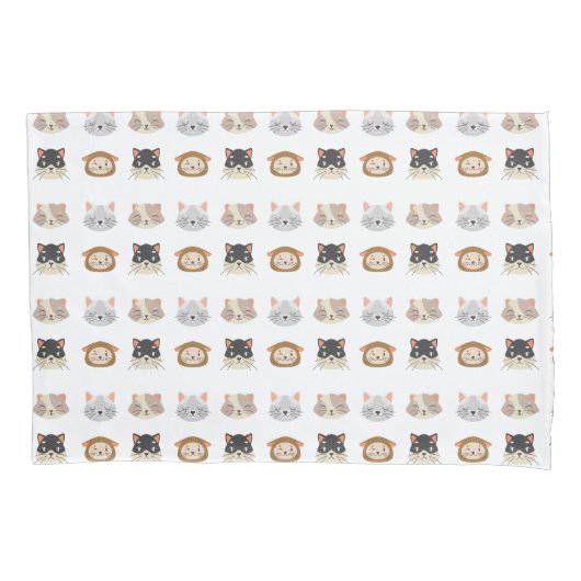 Muster mit Niedlichen Katzenköpfen Kissenbezug (Vorderseite)