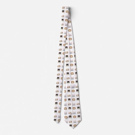 Muster mit Niedlichen Katzenköpfen Krawatte (Rückseite)