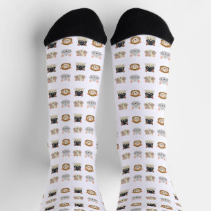 Muster mit Niedlichen Katzenköpfen Socken