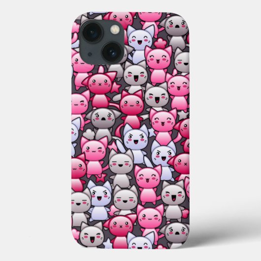 Muster mit niedlichen Kawaii-Doodle-Katzen 2 Case-Mate iPhone Hülle (Rückseite)
