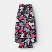 Muster mit niedlichen Kawaii-Doodle-Katzen 3 Flaschenkühler (Rückseite)