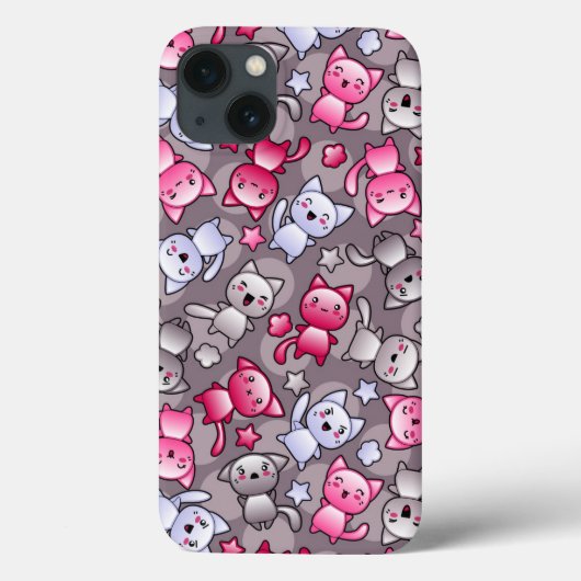 Muster mit niedlichen Kawaii-Doodle-Katzen Case-Mate iPhone Hülle (Rückseite)