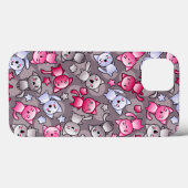 Muster mit niedlichen Kawaii-Doodle-Katzen Case-Mate iPhone Hülle (Rückseite (Horizontal))