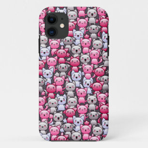 Muster mit niedlichen kawaii Gekritzelkatzen 2 Case-Mate iPhone Hülle