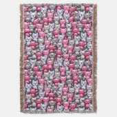 Muster mit niedlichen kawaii Gekritzelkatzen 2 Decke (Vorderseite Vertikal)