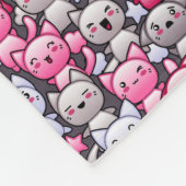 Muster mit niedlichen kawaii Gekritzelkatzen 2 Fleecedecke (Ecke)