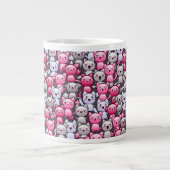 Muster mit niedlichen kawaii Gekritzelkatzen 2 Jumbo-Tasse (Vorderseite)