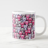 Muster mit niedlichen kawaii Gekritzelkatzen 2 Jumbo-Tasse (Rechts)