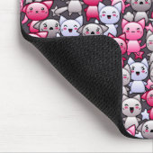 Muster mit niedlichen kawaii Gekritzelkatzen 2 Mousepad (Ecke)