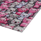 Muster mit niedlichen kawaii Gekritzelkatzen 2 Schneidebrett (Ecke)