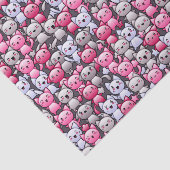 Muster mit niedlichen kawaii Gekritzelkatzen 2 Seidenpapier (Ausschnitt)