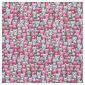Muster mit niedlichen kawaii Gekritzelkatzen 2 Stoff (Muster)