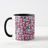 Muster mit niedlichen kawaii Gekritzelkatzen 2 Tasse (Links)