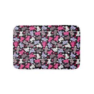 Muster mit niedlichen kawaii Gekritzelkatzen 3 Badematte