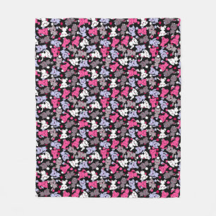 Muster mit niedlichen kawaii Gekritzelkatzen 3 Fleecedecke