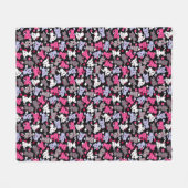 Muster mit niedlichen kawaii Gekritzelkatzen 3 Fleecedecke (Vorderseite (Horizontal))