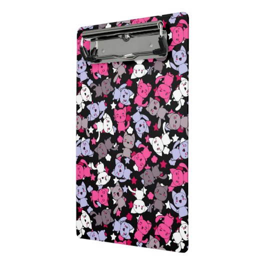 Muster mit niedlichen kawaii Gekritzelkatzen 3 Mini Klemmbrett (Gewinkelt2)