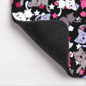 Muster mit niedlichen kawaii Gekritzelkatzen 3 Mousepad (Ecke)