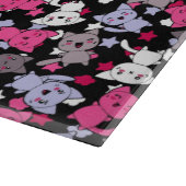 Muster mit niedlichen kawaii Gekritzelkatzen 3 Schneidebrett (Ecke)