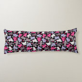 Muster mit niedlichen kawaii Gekritzelkatzen 3 Seitenschläferkissen (Rückseite)