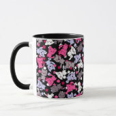 Muster mit niedlichen kawaii Gekritzelkatzen 3 Tasse (Links)