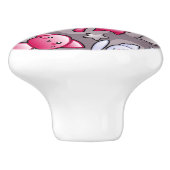 Muster mit niedlichen kawaii Gekritzelkatzen Keramikknauf (Seitenansicht)