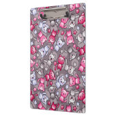 Muster mit niedlichen kawaii Gekritzelkatzen Klemmbrett (Links)