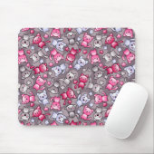 Muster mit niedlichen kawaii Gekritzelkatzen Mousepad (Mit Mouse)