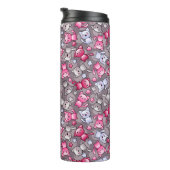 Muster mit niedlichen kawaii Gekritzelkatzen Thermosbecher (Nach rechts gedreht)