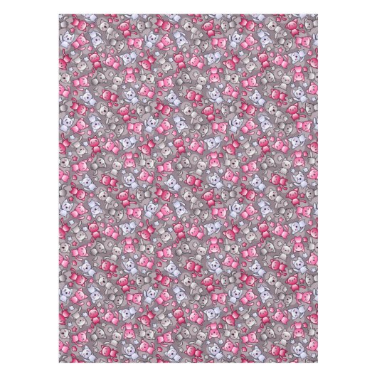 Muster mit niedlichen kawaii Gekritzelkatzen Tischdecke (Vorderseite)