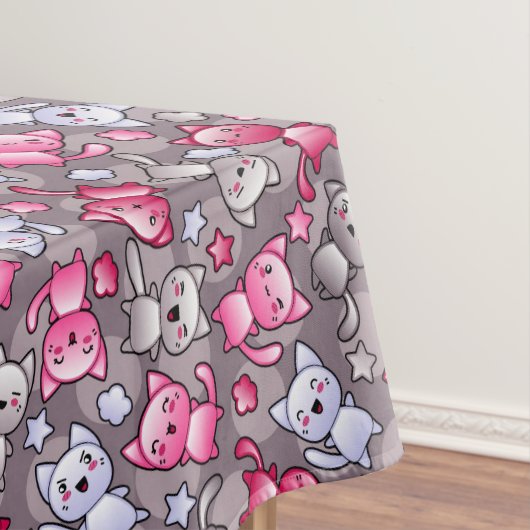 Muster mit niedlichen kawaii Gekritzelkatzen Tischdecke (Beispiel)