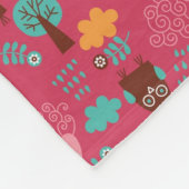 Muster mit niedlichen Vögeln und Katzen Fleecedecke (Ecke)